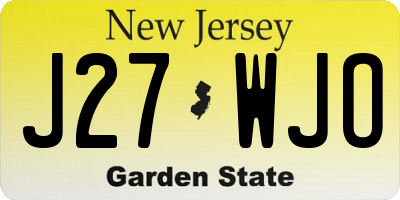 NJ license plate J27WJO