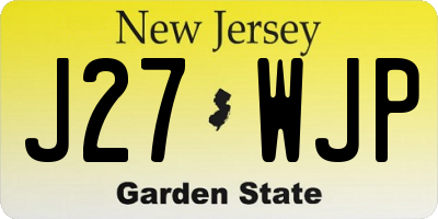 NJ license plate J27WJP