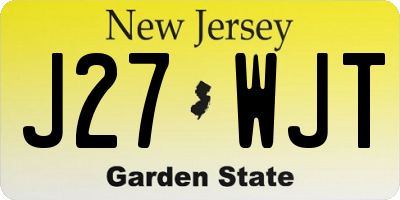 NJ license plate J27WJT