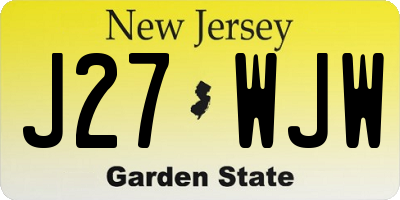 NJ license plate J27WJW