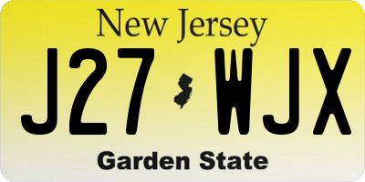 NJ license plate J27WJX