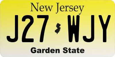 NJ license plate J27WJY