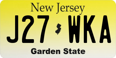 NJ license plate J27WKA