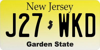 NJ license plate J27WKD