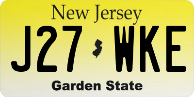 NJ license plate J27WKE