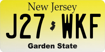 NJ license plate J27WKF