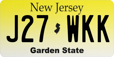 NJ license plate J27WKK