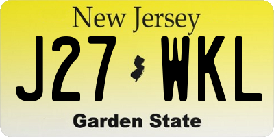 NJ license plate J27WKL