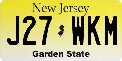 NJ license plate J27WKM
