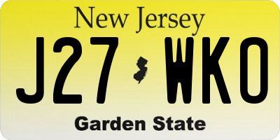 NJ license plate J27WKO