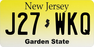 NJ license plate J27WKQ