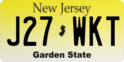 NJ license plate J27WKT