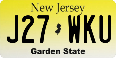 NJ license plate J27WKU