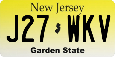 NJ license plate J27WKV