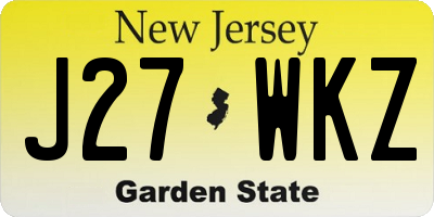 NJ license plate J27WKZ