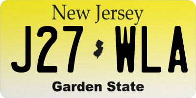 NJ license plate J27WLA