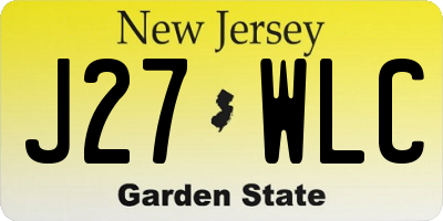 NJ license plate J27WLC