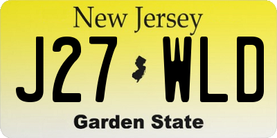 NJ license plate J27WLD