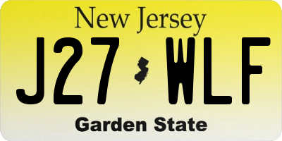 NJ license plate J27WLF