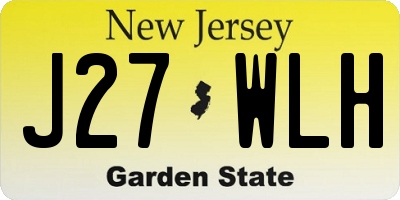 NJ license plate J27WLH