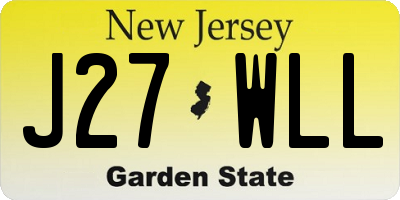 NJ license plate J27WLL