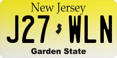 NJ license plate J27WLN