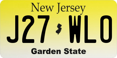 NJ license plate J27WLO
