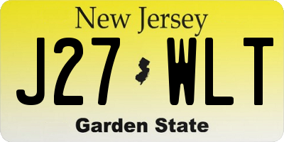 NJ license plate J27WLT