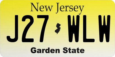 NJ license plate J27WLW