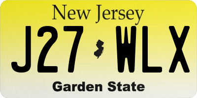 NJ license plate J27WLX