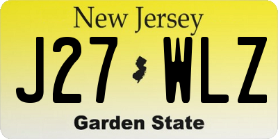 NJ license plate J27WLZ