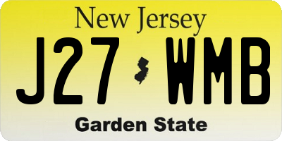 NJ license plate J27WMB