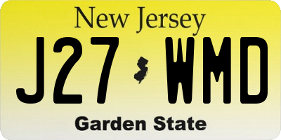 NJ license plate J27WMD
