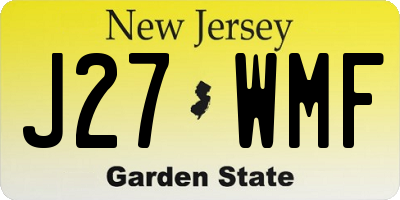 NJ license plate J27WMF