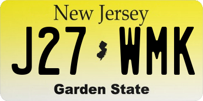 NJ license plate J27WMK