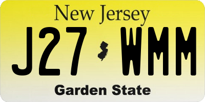 NJ license plate J27WMM