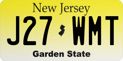 NJ license plate J27WMT
