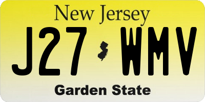 NJ license plate J27WMV