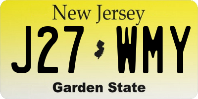 NJ license plate J27WMY