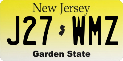 NJ license plate J27WMZ