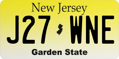 NJ license plate J27WNE