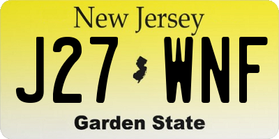 NJ license plate J27WNF