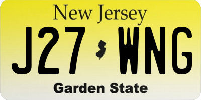 NJ license plate J27WNG