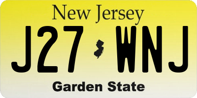 NJ license plate J27WNJ