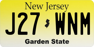 NJ license plate J27WNM