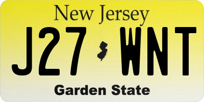 NJ license plate J27WNT