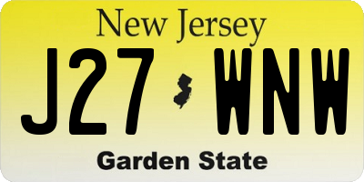 NJ license plate J27WNW