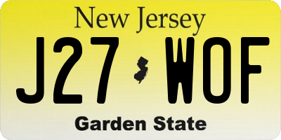 NJ license plate J27WOF