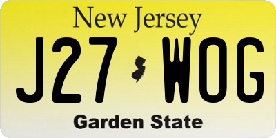 NJ license plate J27WOG