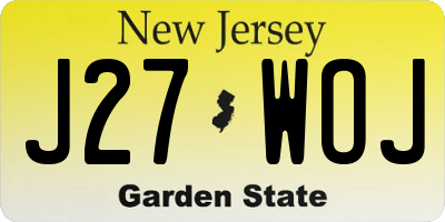 NJ license plate J27WOJ